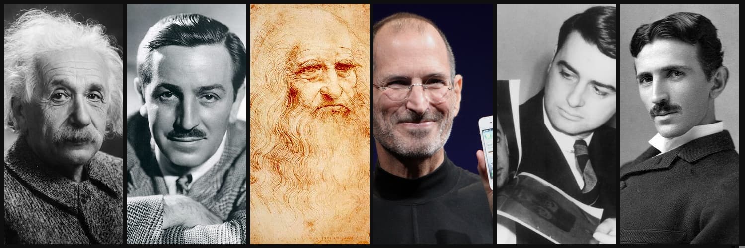 Dare to imagine — Albert Einstein, Walt Disney, Leonardo Da Vinci, Steve Jobs, Edwin Land, Nikola Tesla